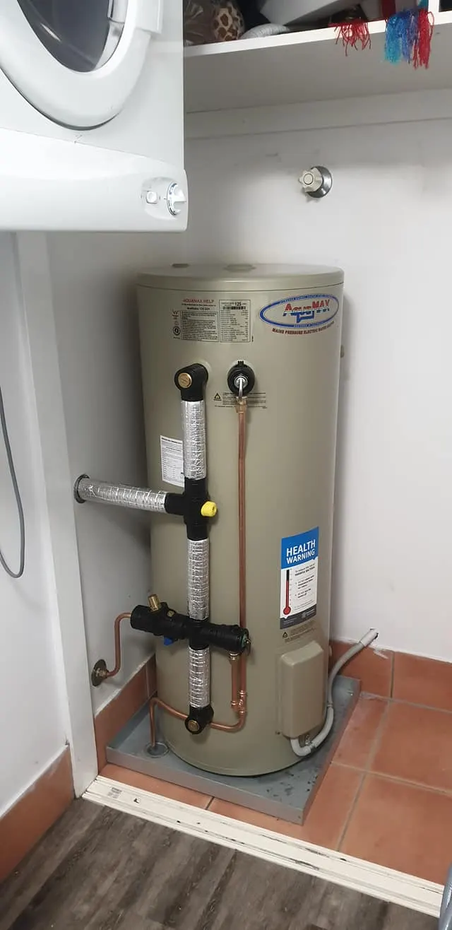 Hot water system pipework