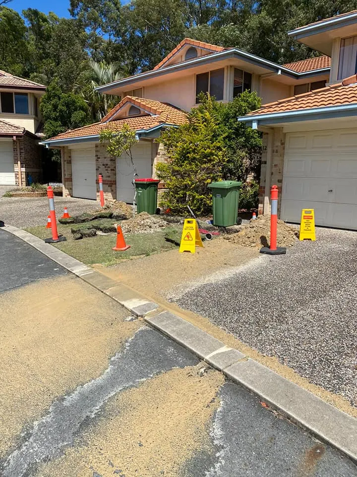 Water leak located and exposed in an external wall